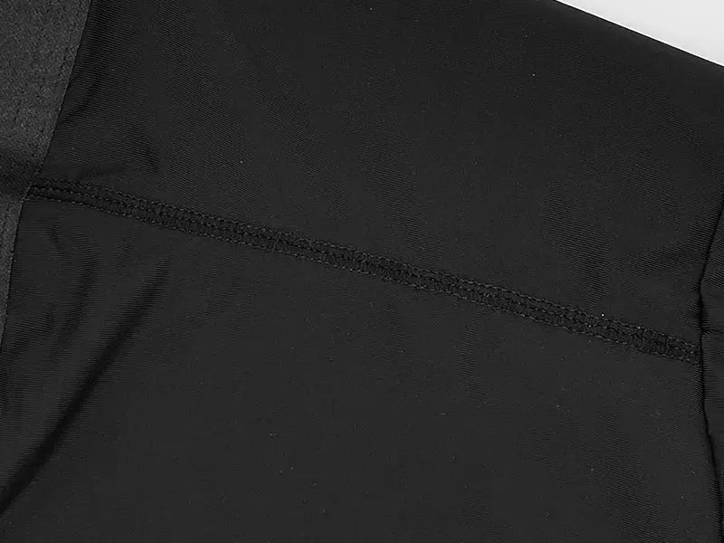 Men's body shaper compression shorts in black with flatlock stitching