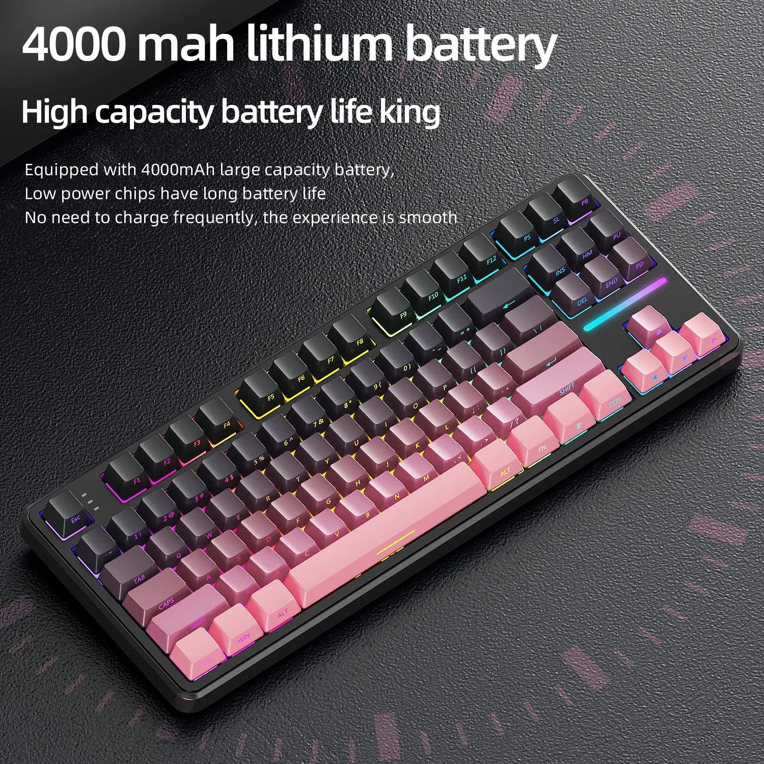 Attack Shark X87 Macro Drive Bluetooth Mechanical Keyboard 87 Key Hot Swappable RGB Lighting