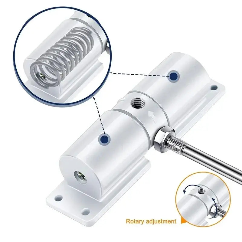 30kg adjustable tension door closer by Simples Market; silver metal, heavy-duty self-closing mechanism