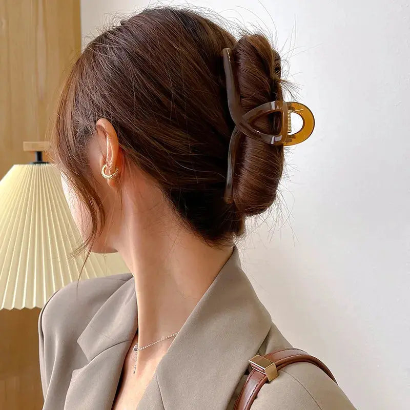 Morandi Korea Jelly Color Hair Claw Clip Large Cross Shark Clip For All Day Secure Hold