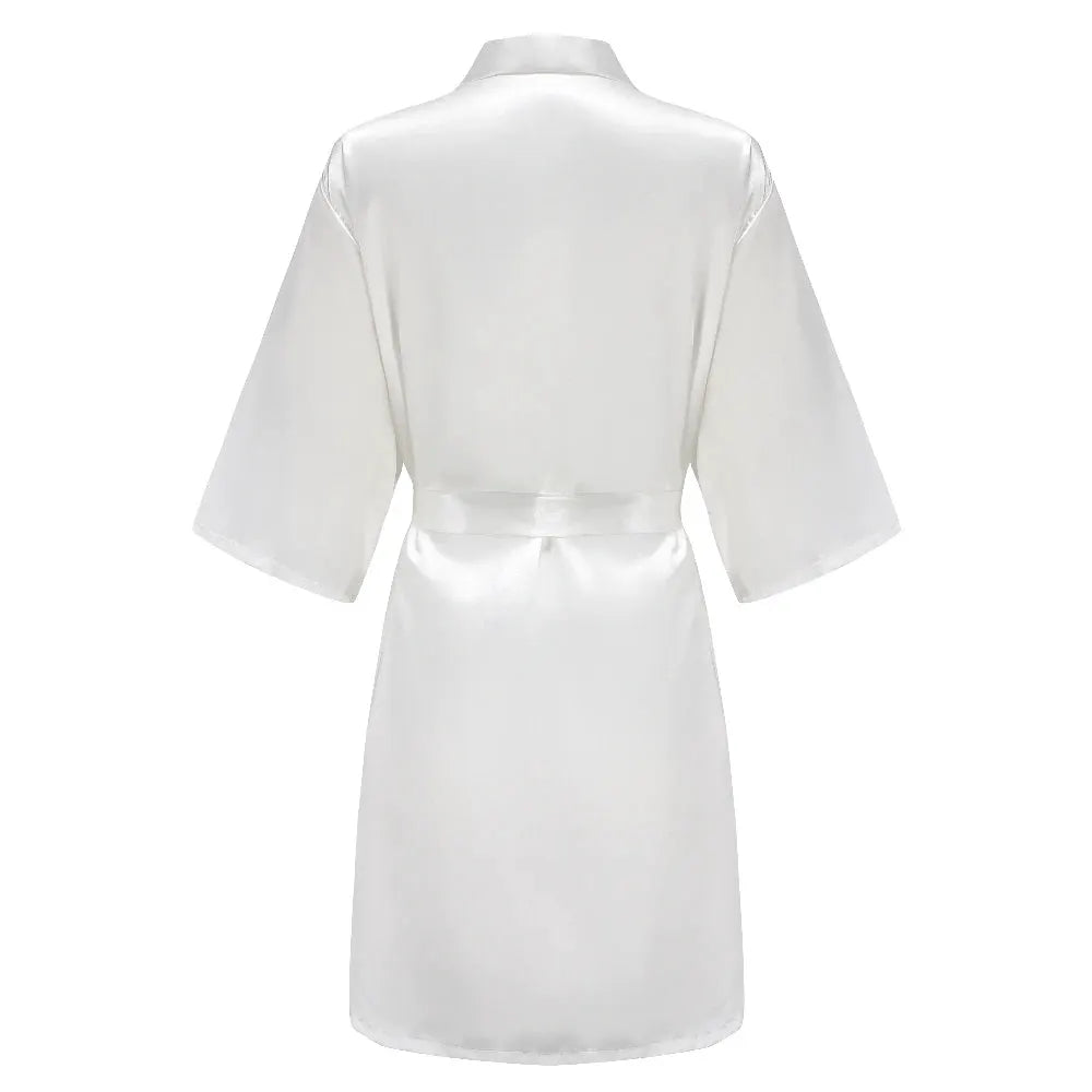 Bridal Satin Robes Set Grass Green White Short Getting Ready For Wedding Day Luxury Bride Monogram Bridesmaid