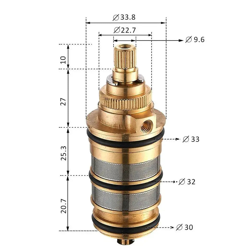 Brass thermostatic cartridge shower mixer valve repair kit for bathroom water temperature control
