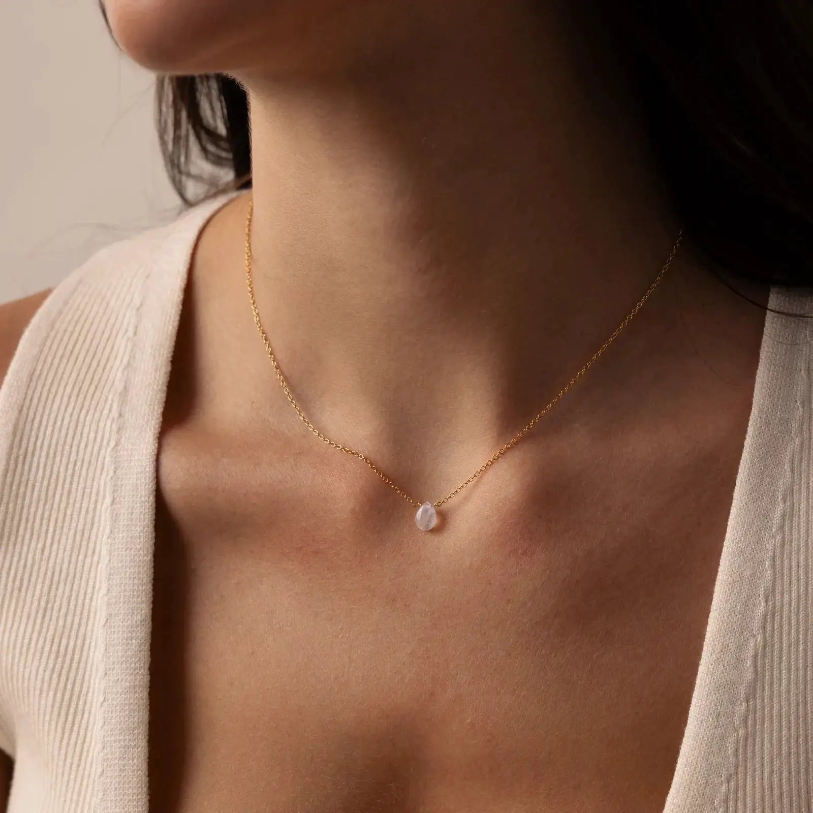 Women's Gold Tone Stainless Steel Heart Necklace With Sparkling Zirconia Pendant Jewelry Gift