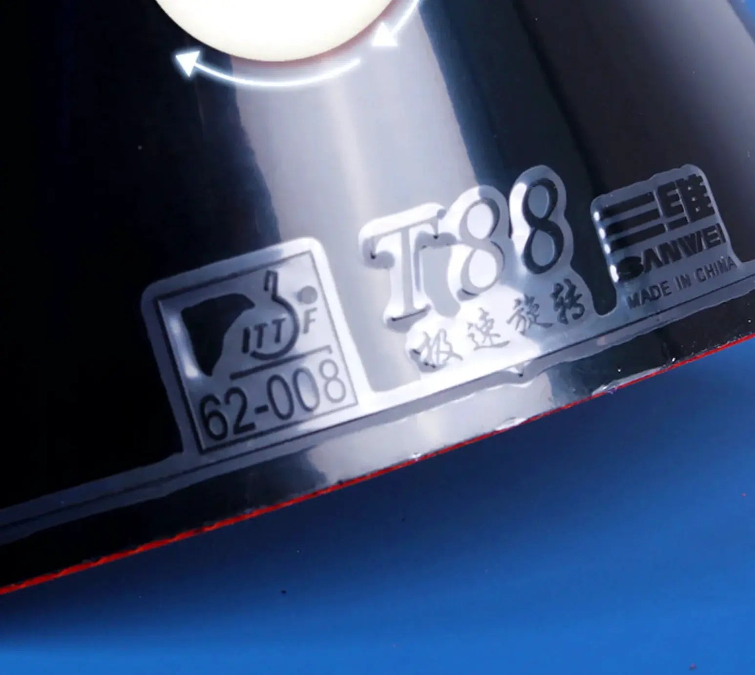 Sanwei T88 Ultra Spin Table Tennis Rubber Semi Sticky Control Loop Ping Pong Rubber With High Elasticity Sponge