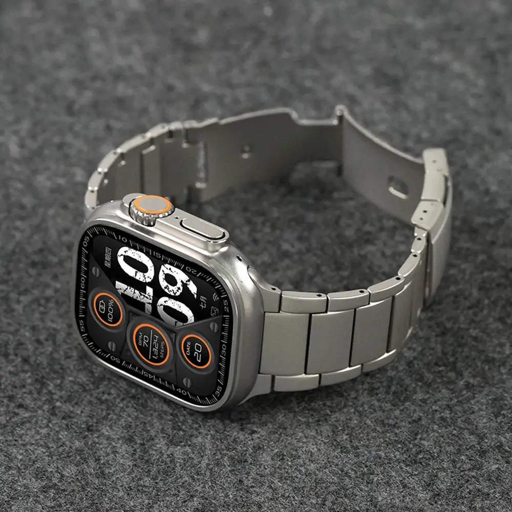 Titanium Business Men Strap for Apple Watch Ultra 2/1 49mm Series 10 9 8 7 6 Luxury Metal Band for iWatch 46mm 45mm 44mm Correa