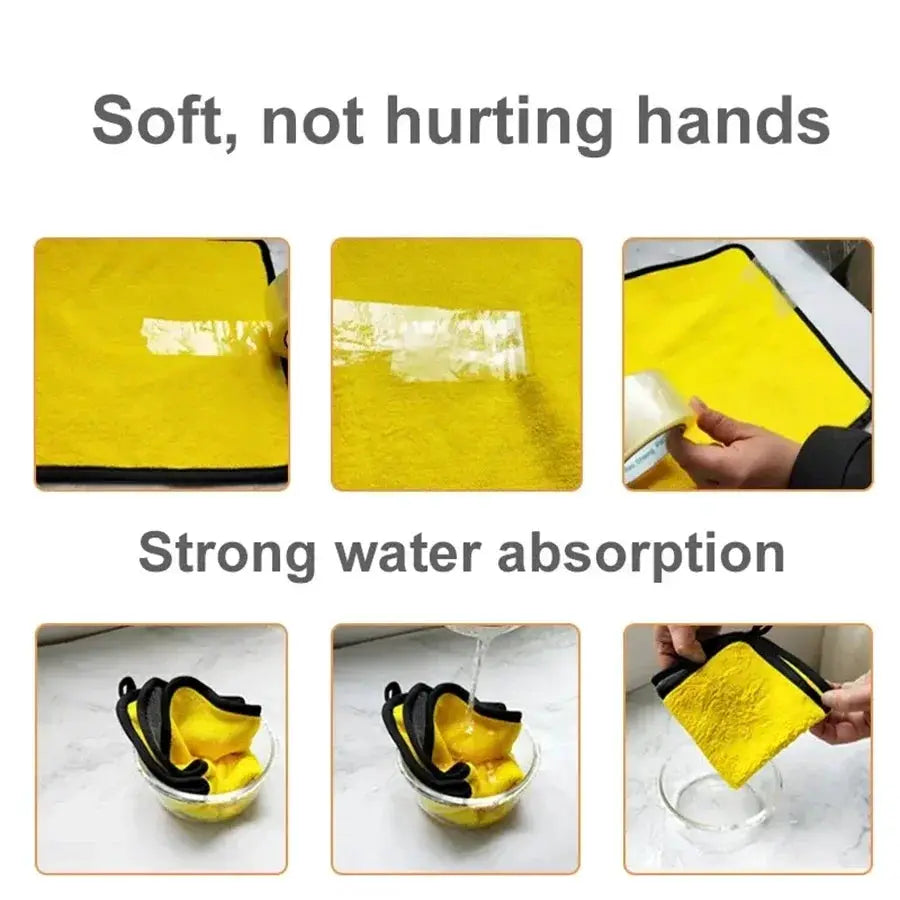 AutoGleam Microfiber Car Cleaning Cloths Premium Absorbent Non Abrasive Towels For Safe Car Wash