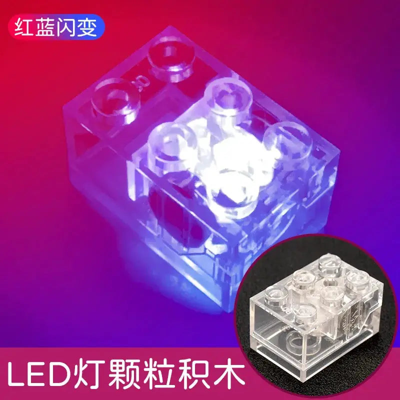 Rectangular 2x3 Building Block LED Light With Seven Color Transparent Illumination For Playroom Decor