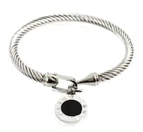 Geometric Stainless Steel Cuff Bracelet For Women With Adjustable Fit And Gold Color Plating