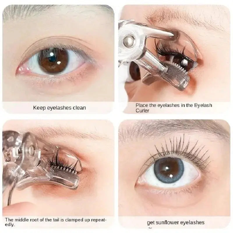 Dual Type Eyelash Curler With Comb Wide And Partial Clip Options Waterproof Long Lasting Natural Curl Unisex Certified