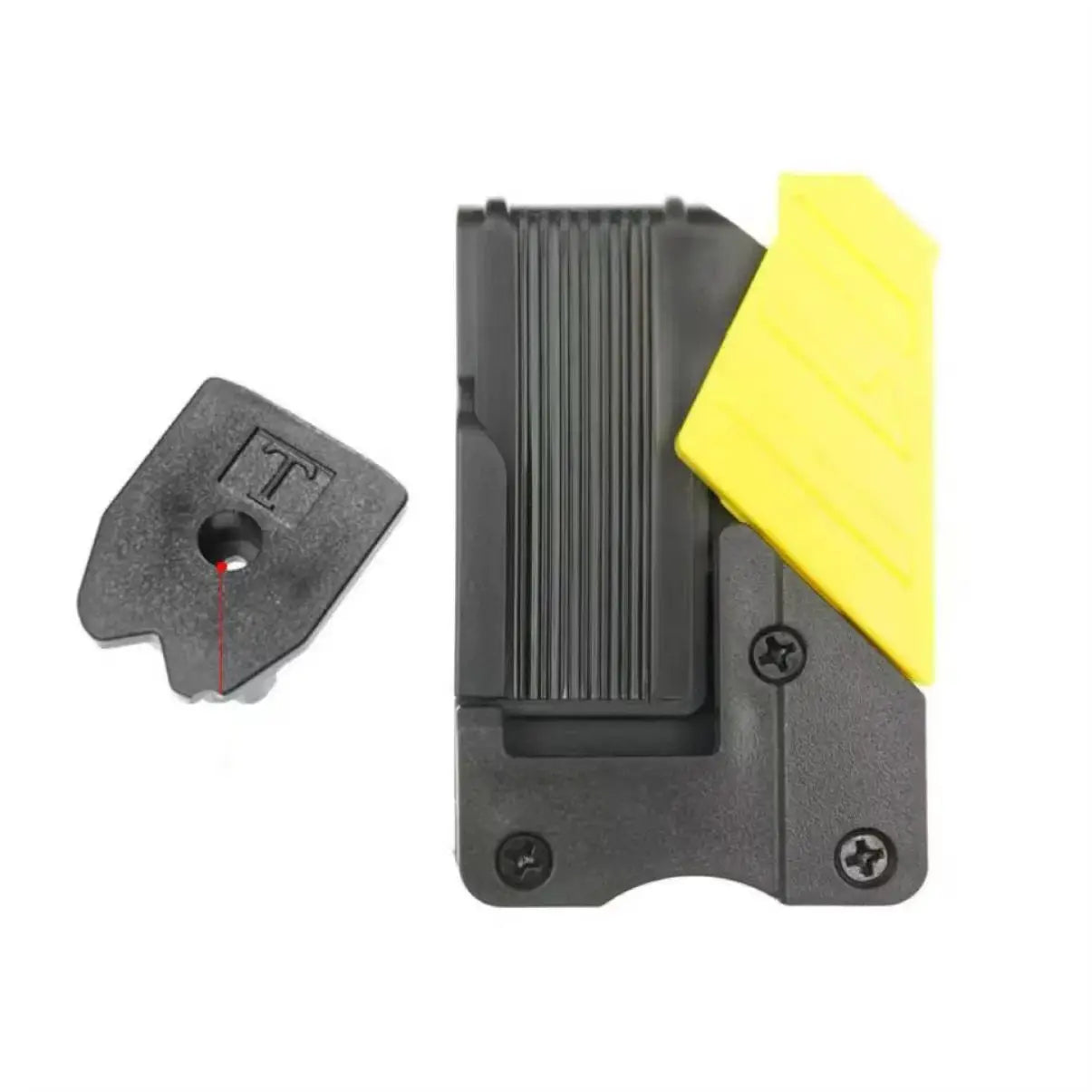 2-piece quick-release belt clip tool organizer for hammer and wrench with yellow tape-measure hanger