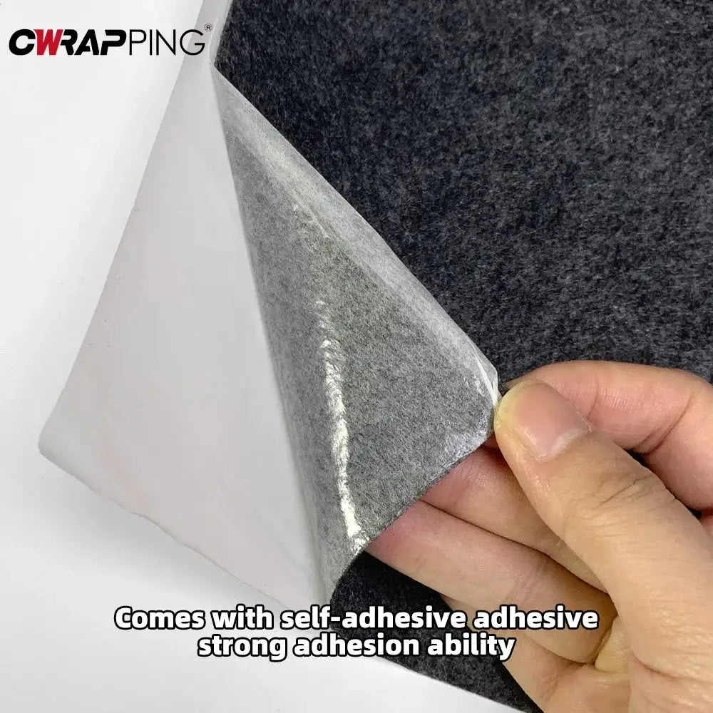 Car lining carpet felt cloth by Simples Market, gray non-woven with silver self-adhesive backing