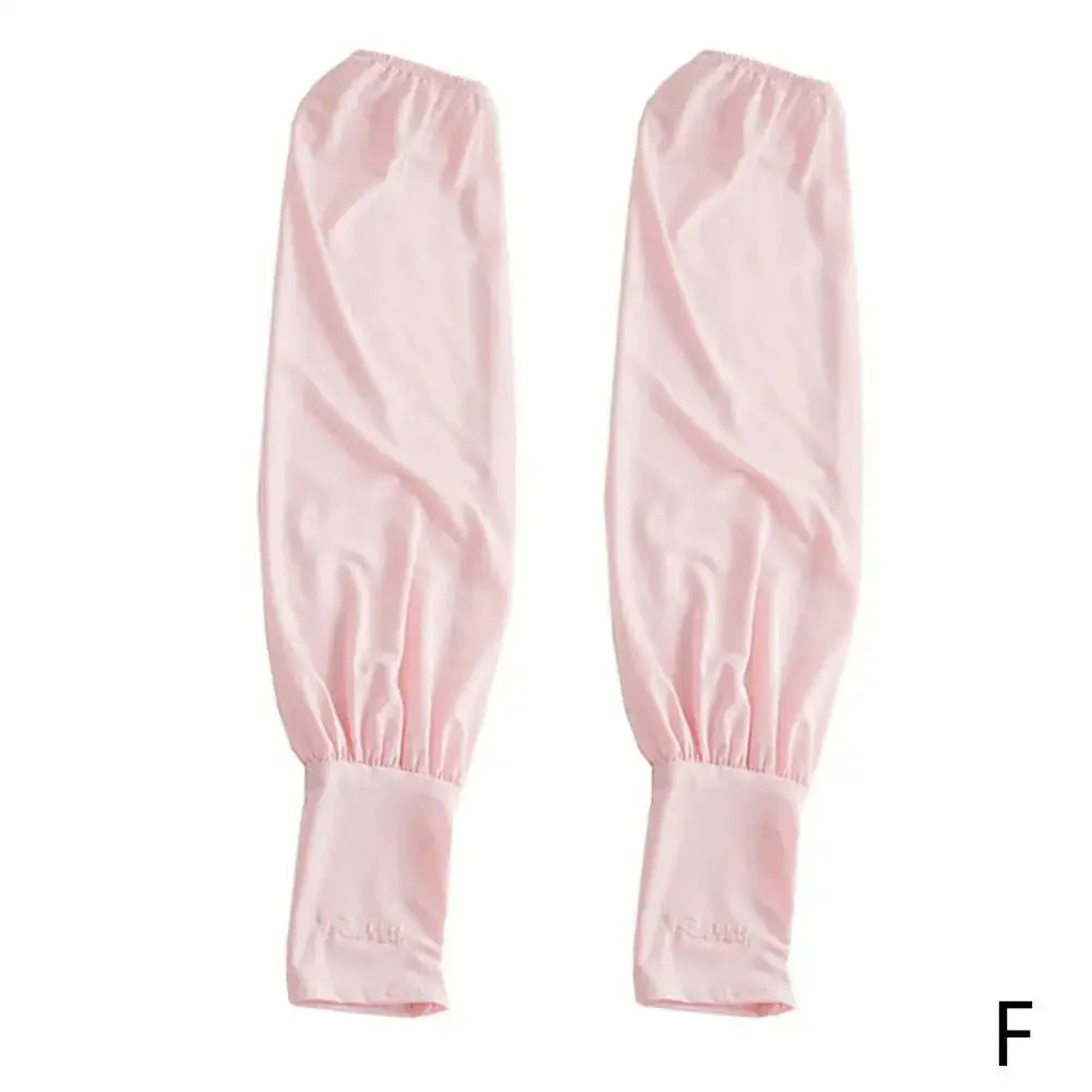 Summer Ice Silk Arm Sleeves for Women UV Protection Long Length Breathable Driving Sun Shield