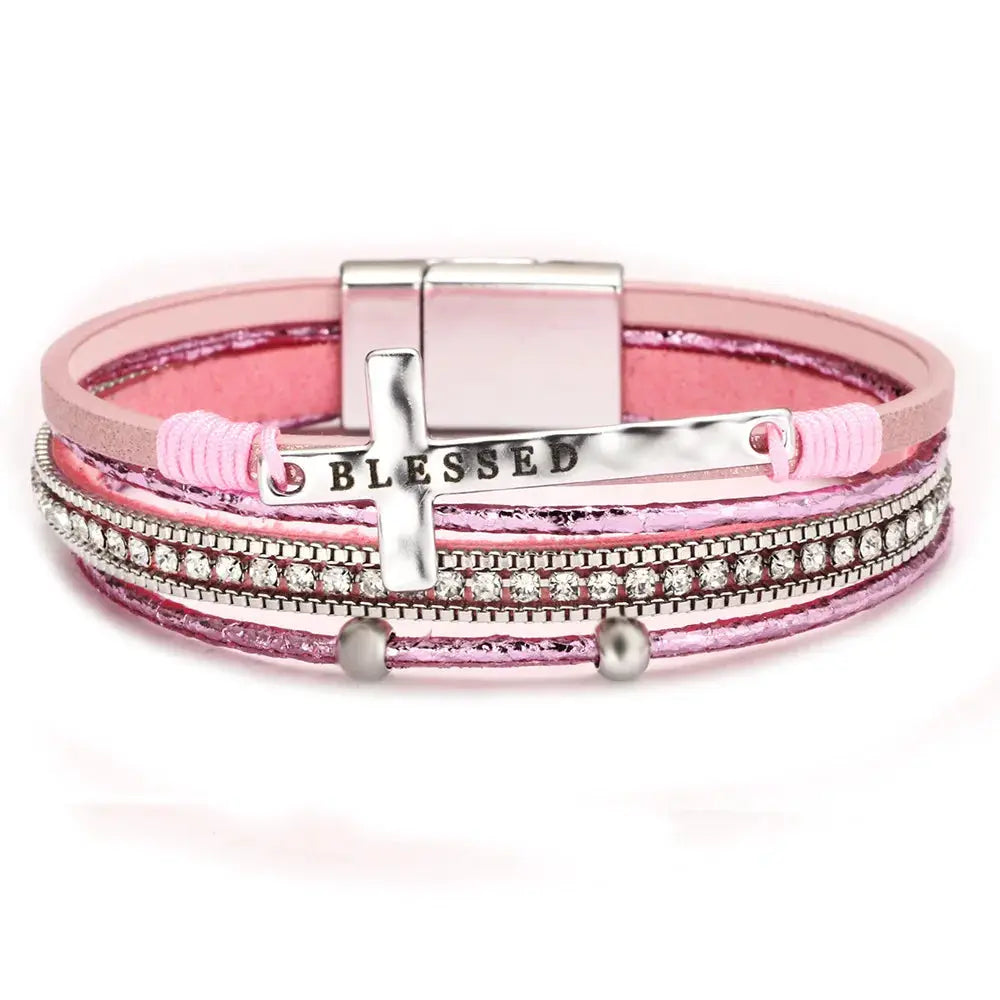 Bohemian Cowboy Chic Cross Bracelet Western Jewelry For Women Christian Religious Bracelet
