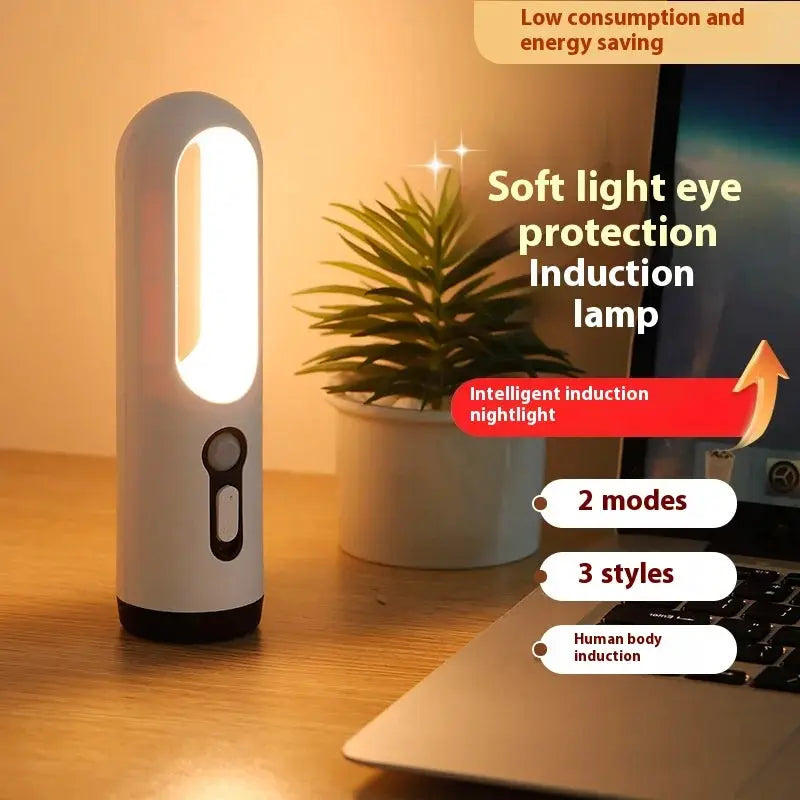 AiQUE LED Motion Sensor Night Light Portable 2 in 1 Flashlight and Soft Night Light for Bedroom Bathroom Camping