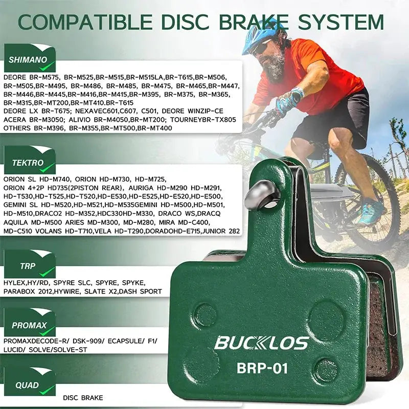 Bucklos Ceramic Hydraulic Disc Brake Pads for Shimano MT200 B01S B05S MTB Mountain Road Bike
