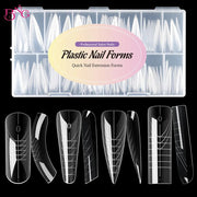 Wide Size Dual Form Nail Molds For Quick Build UV Gel Extensions Square Coffin Almond Shapes