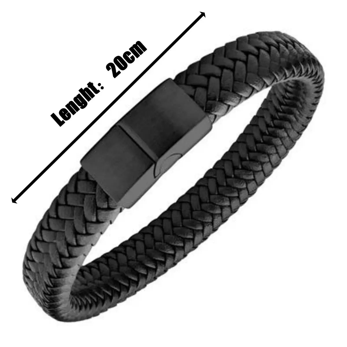 Retro Men's Leather Open Bangle With Woven Design Multi Size Bracelet Outdoor Gift