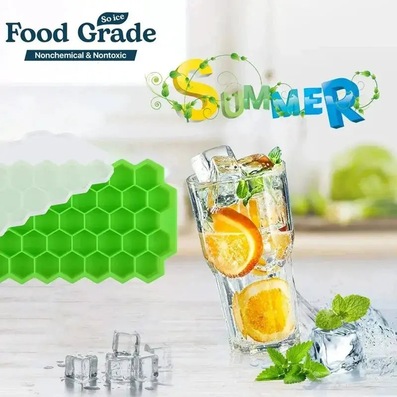 ChefCraft Honeycomb 37 Cube Lattice Ice Tray Without Lid For Quick Freezing And Easy Cleaning
