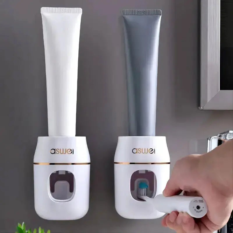 BrightSpace Auto Toothpaste Squeezer And Wall Mounted Storage Rack For Fresh Refills
