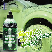 Green Foaming Car Wash Soap bottle by Simples Market with green label; 16 oz for touchless car wash.