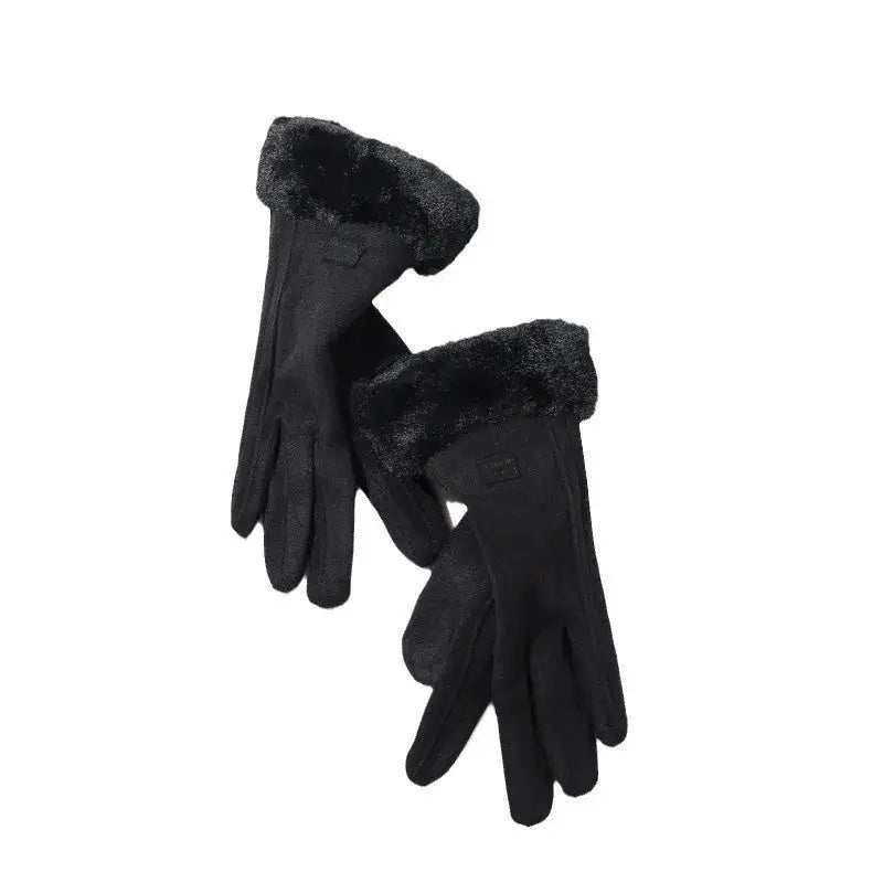 ArcticGlow Women Thick Plush Gloves Ultra Warm With Suede Accents For Driving And Cycling