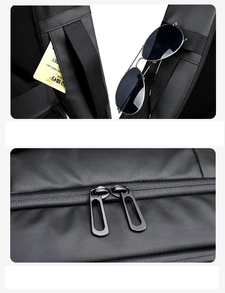 Simples Market LED Display backpack, black 15.6-inch laptop smart backpack with dual zippers