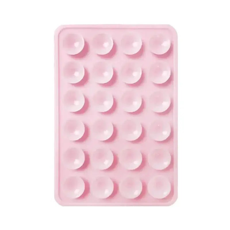 GripTech Silicone Suction Phone Holder Mat Multifunctional Wall Stand With 24 Square Suction Cups For Secure Mounting