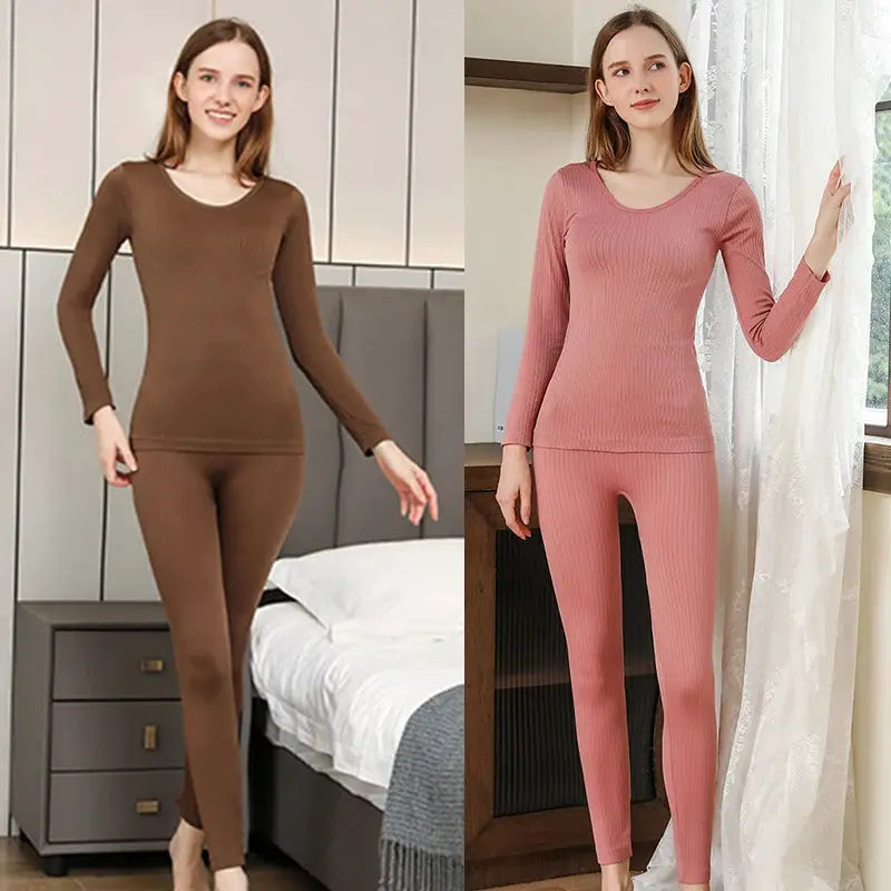 CozyNest Thermal Underwear Set For Women Shaping Long Johns With Cotton Elastane For Warmth And Comfort