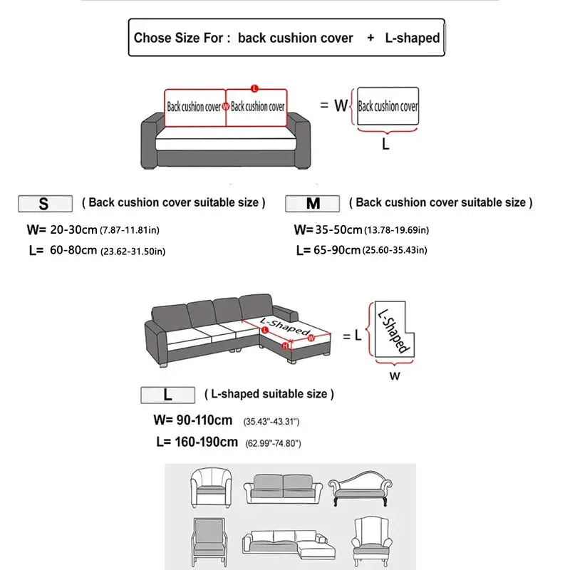 Splash-proof jacquard sofa cover; elastic, anti-dirt, cat-scratch resistant; Simples Market.