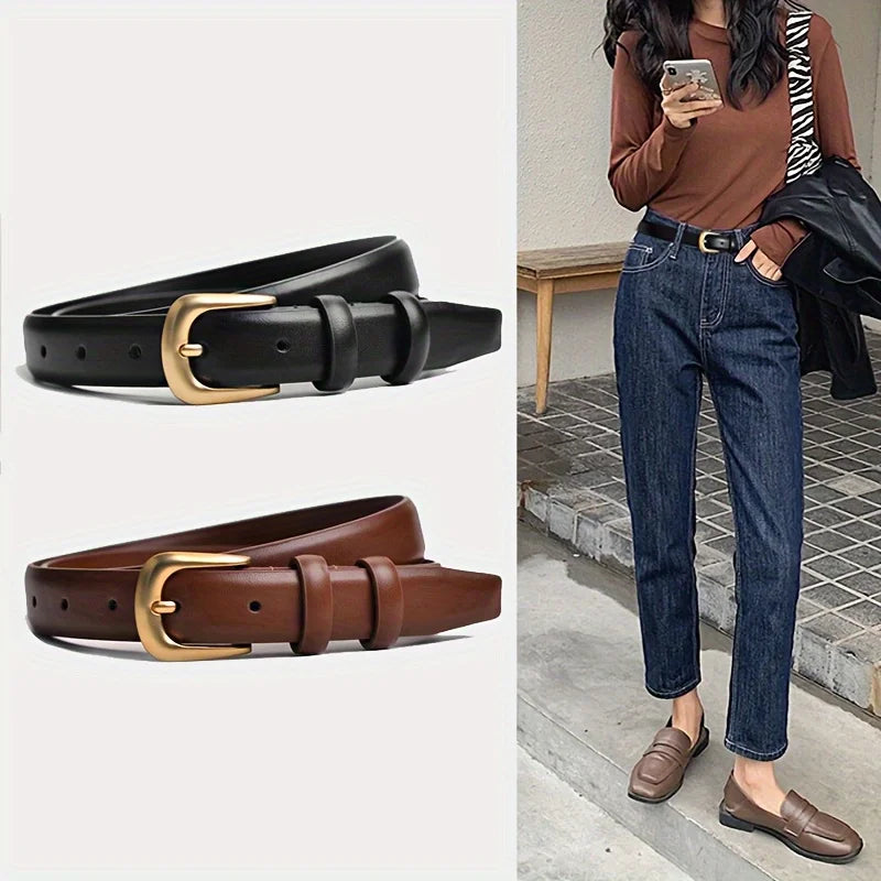 LuxeLine Ladies Fashion Belt Decorative Black Belt For Daily Wear And Jeans Pairing