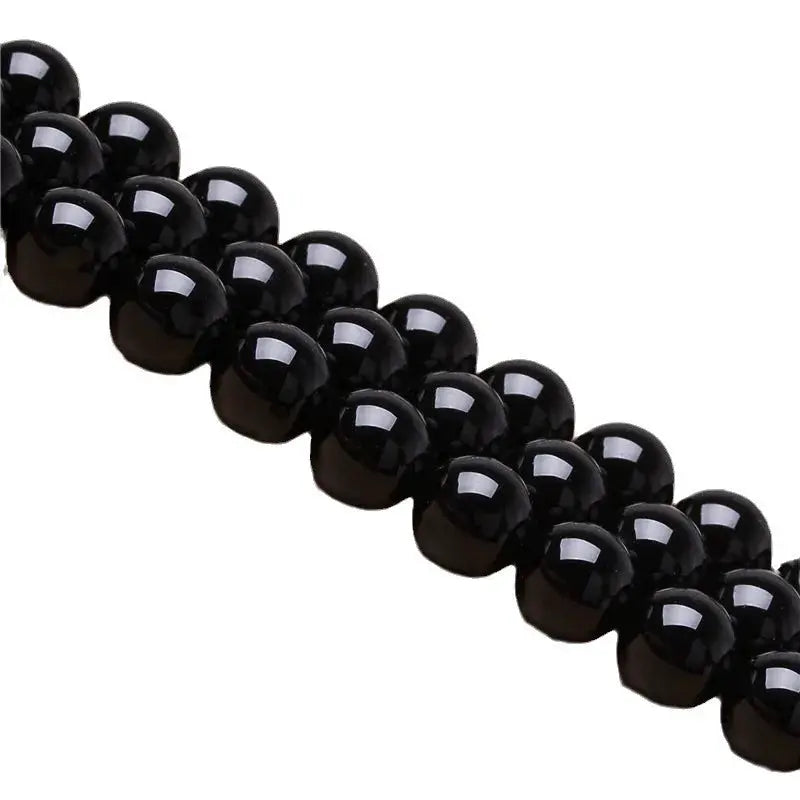 Nature Black Obsidian Onyx Beaded Bracelet For Men Unisex Natural Stone Handmade Yoga Meditation Jewelry