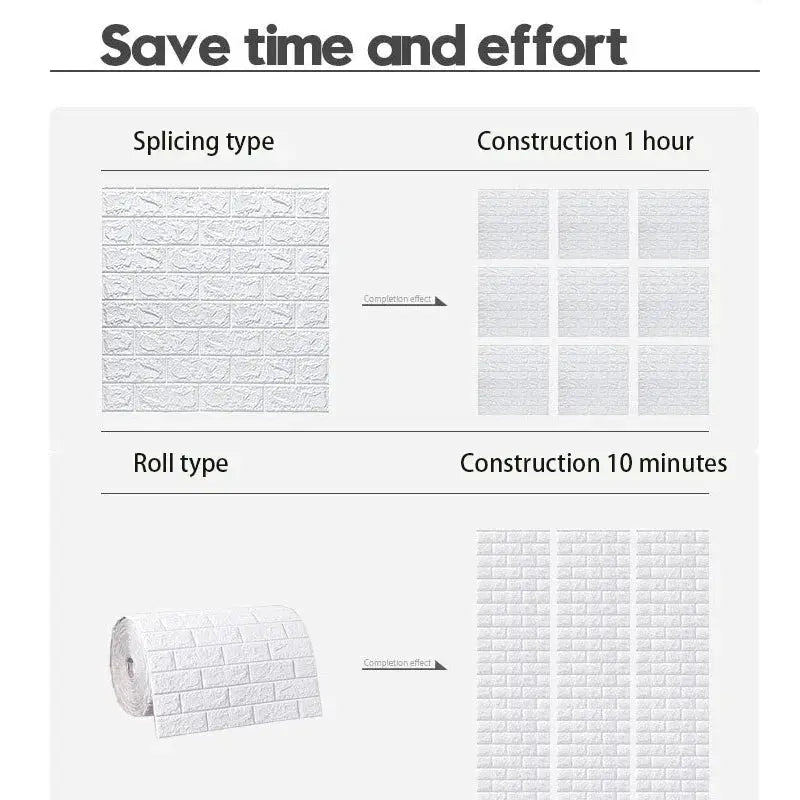 3D foam brick wall panels stickers, self-adhesive waterproof wallpaper for living room decor