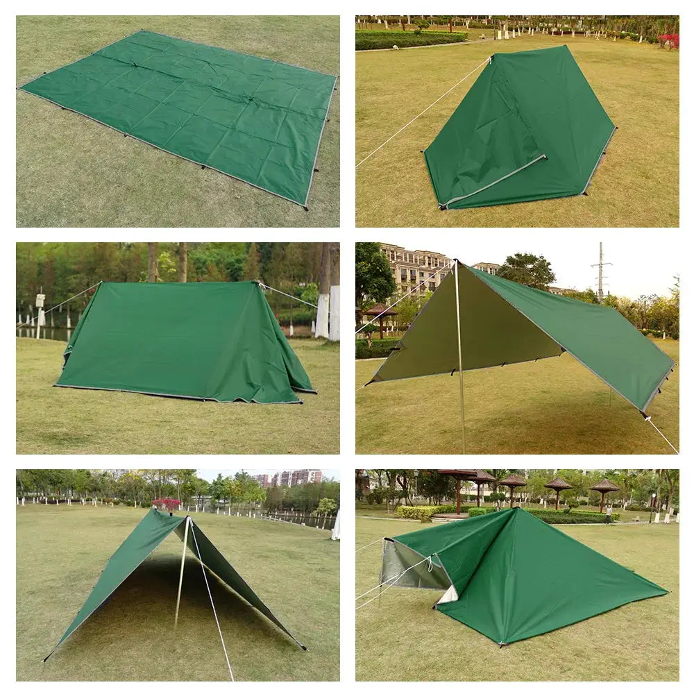 Waterproof Tent Tarp With 19 Hang Points For Outdoor Camping Survival Shelter Sun Shade Awning 4x4 3x3 3x4 Lightweight