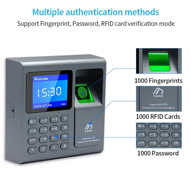 Simples Market gray biometric fingerprint scanner RFID access control system with keypad USB time attendance