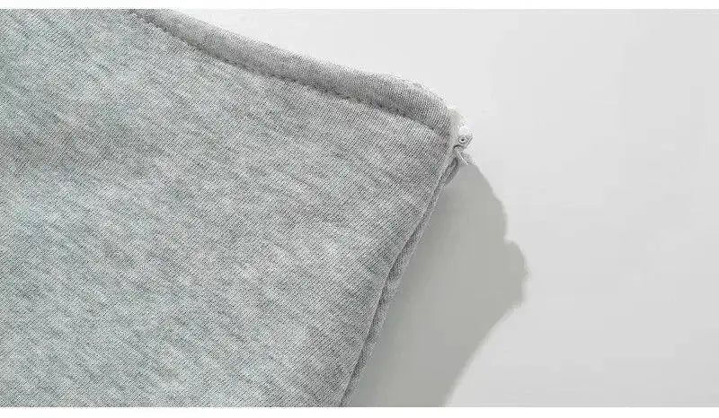 Mooyufon Y2K mini skirt in light grey fabric with zipper edge