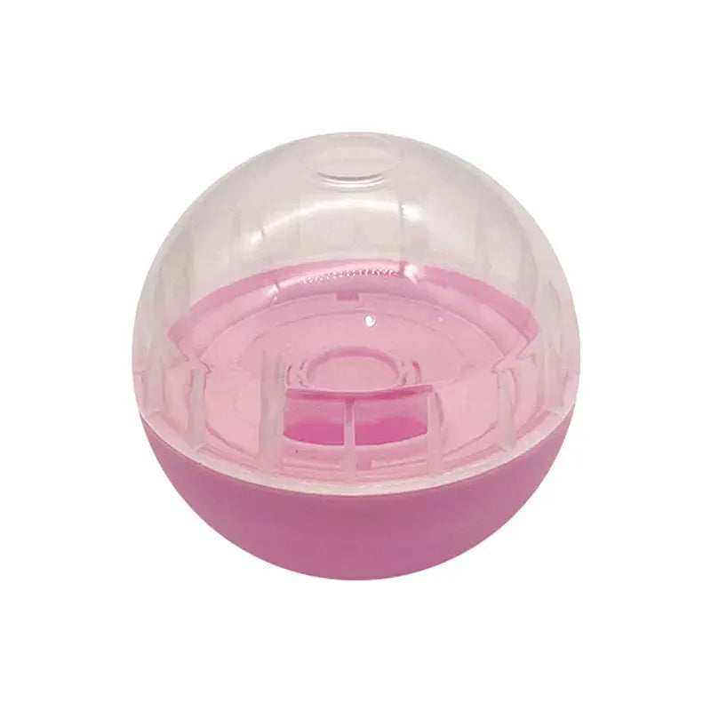 Simples Market IQ Treat Ball dog treat dispenser toy, 4-inch pink plastic ball with a clear dome