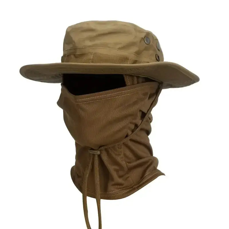 Camouflage Boonie Cap Balaclava Hat Set Foldable Soft Brim Sun Protection For Outdoor Hunting And Fishing