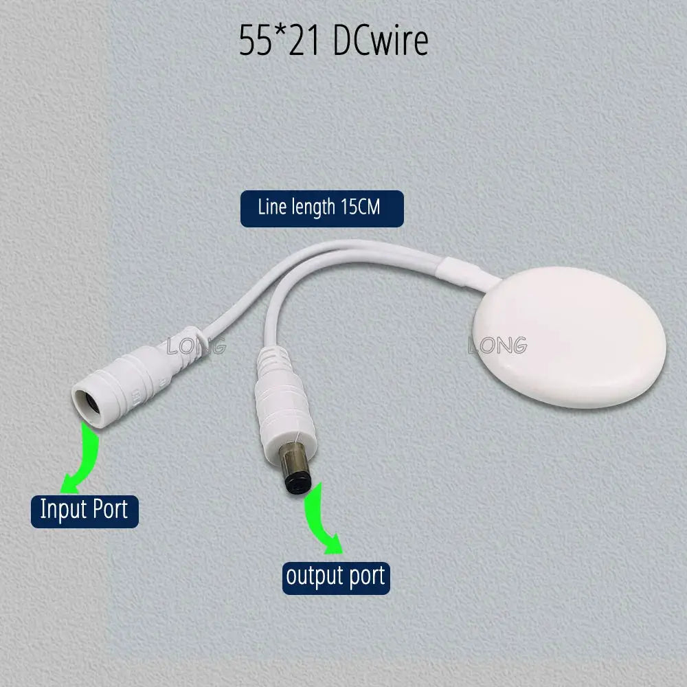 Simples Market touch dimming switch for cabinets; white oval sensor with 15cm DC cable and input/output ports