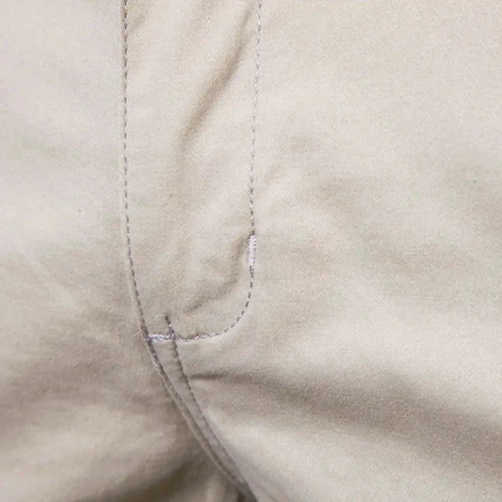 Men's beige 100% cotton shorts, solid color, casual beachwear