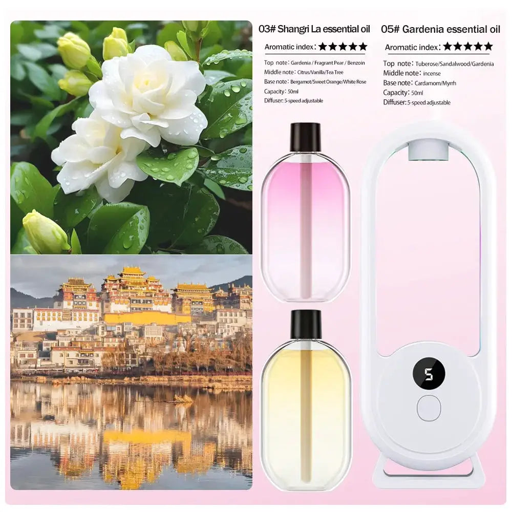 Rechargeable Portable Aroma Diffuser For Essential Oils Aromatherapy With Timed Spray Modes Odor Elimination