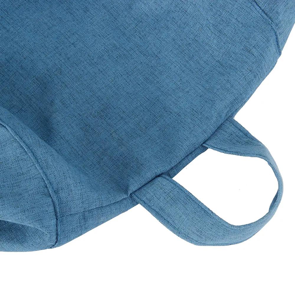 Blue bean bag chair cover with handles; filler not included