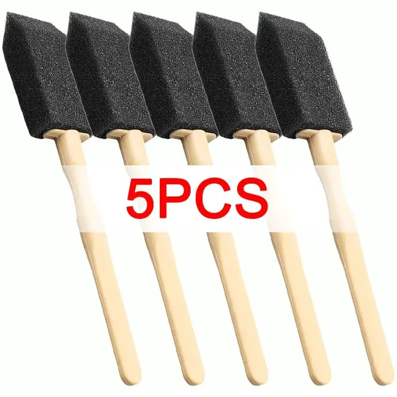 Car AC vent cleaning brush set by Simples Market, 5-piece with black foam heads and beige handles