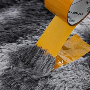 VIKAMA Silk Wool Rug gray plush living room carpet