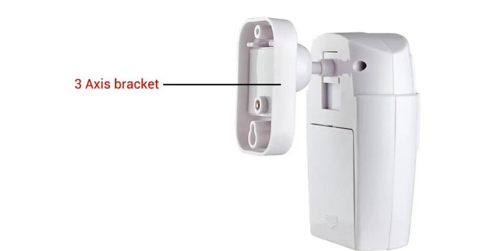 Simples Market wireless motion sensor alarm with 3-axis bracket, white indoor/outdoor detector