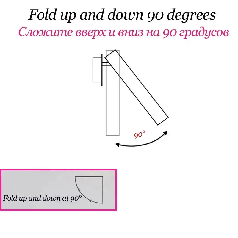 LED wall reading lamp by Simples Market; minimalist bedside wall sconce with 3W power and 90° rotation