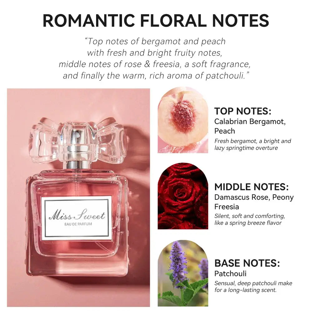 Floraluxe Romantic Floral Eau de Parfum for Women Long Lasting All Day Scent with Peach Bergamot Rose Patchouli