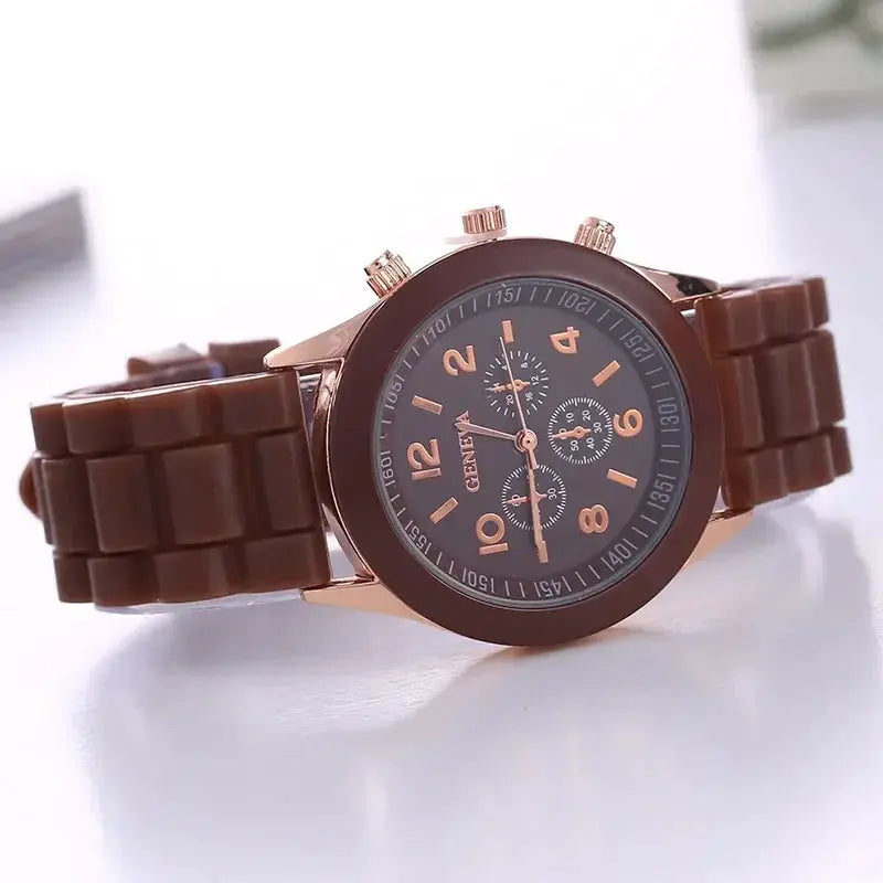 Fashion Women's Watches Casual Silicone Band Analog Quartz Watch （Without Box）