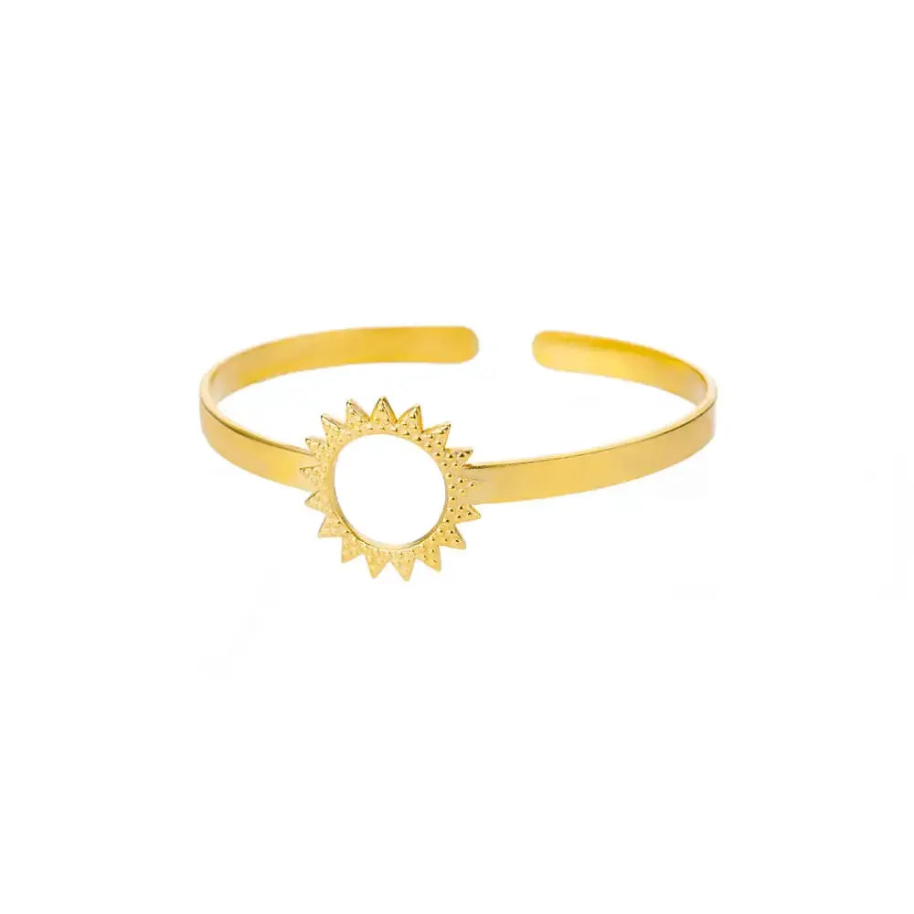 Exquisite Classic Bump Pattern Open Bangle Cuff Bracelet For Women Gold Color Stainless Steel Hand Ornament Gift
