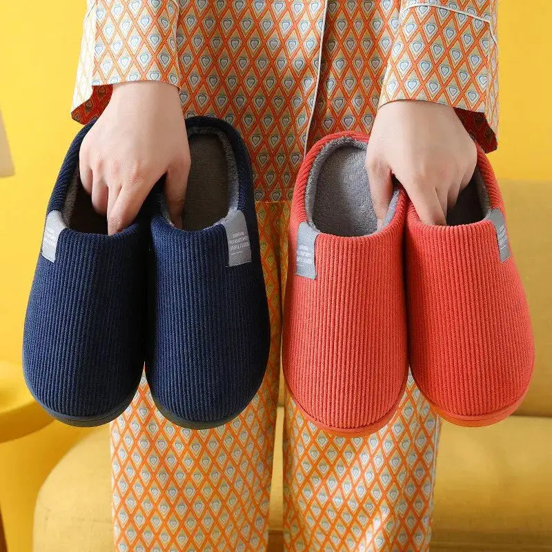 CozyNest Unisex Thick Soft Bottom Home Slippers With Anti Slip Sole For Indoor Winter Comfort And Breathable Cotton
