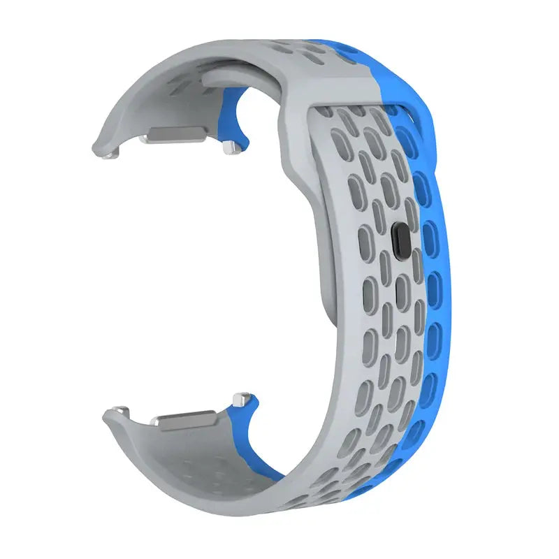 Marine Band silicone strap for Samsung Galaxy Watch Ultra 47mm, blue and gray perforated sport band